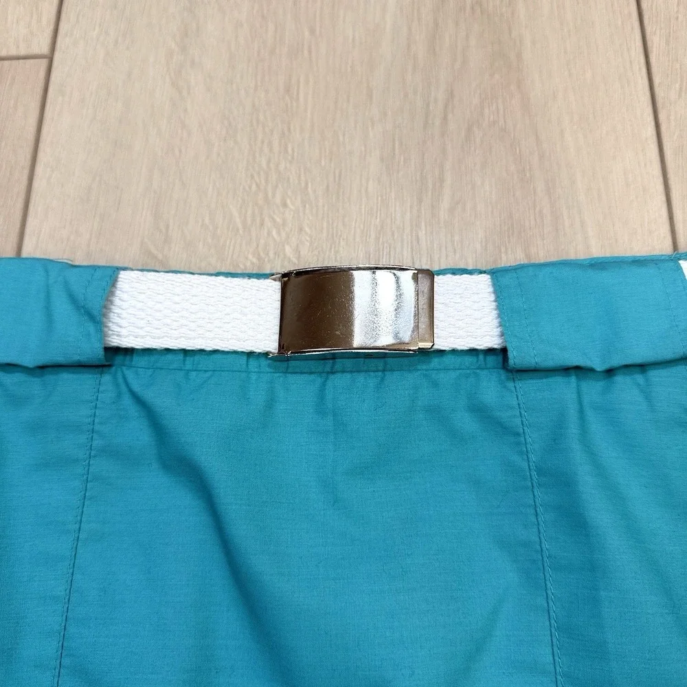 Vintage HEAD Tennis Skirt Women Size 26 Teal Pleated Belt Athletic Skort‎ 90s
